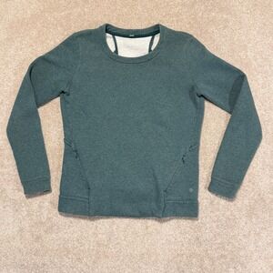 Lululemon Sweatshirt Women 8 Go Endeavor Deep Green Open Back Pullover
